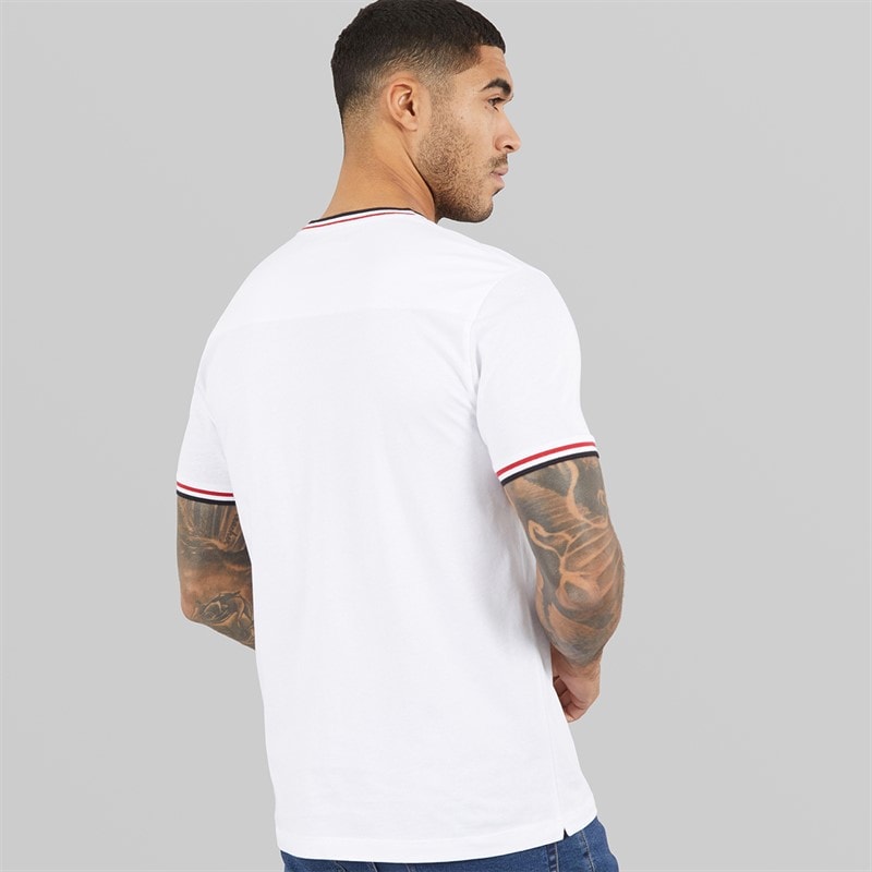 French Connection Herre 3 Farvet Ring T-shirt Hvid - Billede 2
