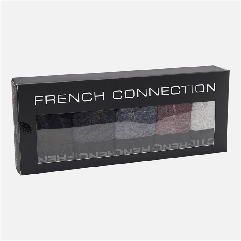 French Connection Herre Fem Pak FC Bokser Fc71 Black/Charcoal Melange/Marine Melange/Chateaux Melange/Light Grey Melange - Billede 2