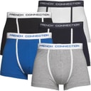 French Connection Herre Fem Pak FC Boxer Trunks Sort/Grå/Hvid/Prince/Marine