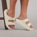 O'Neill Dame solnedgang dobbelt spænde slippers Whitecap Gray