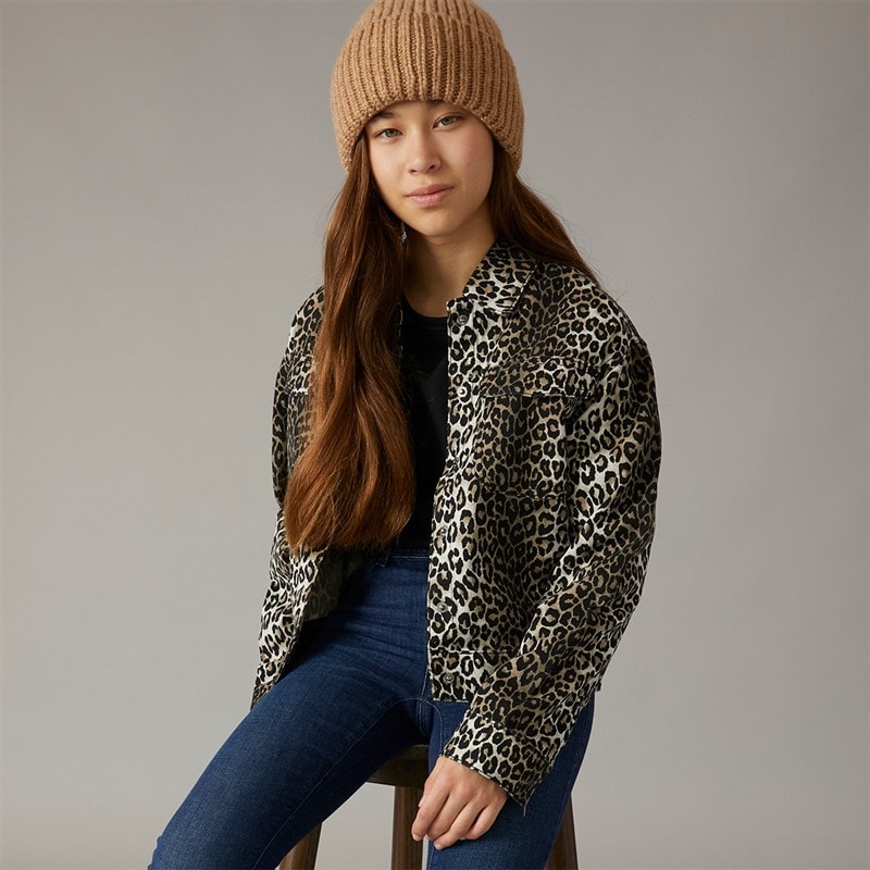 Only Piger Sandra-Lumi Printed Lette jakker Sort - Billede 1