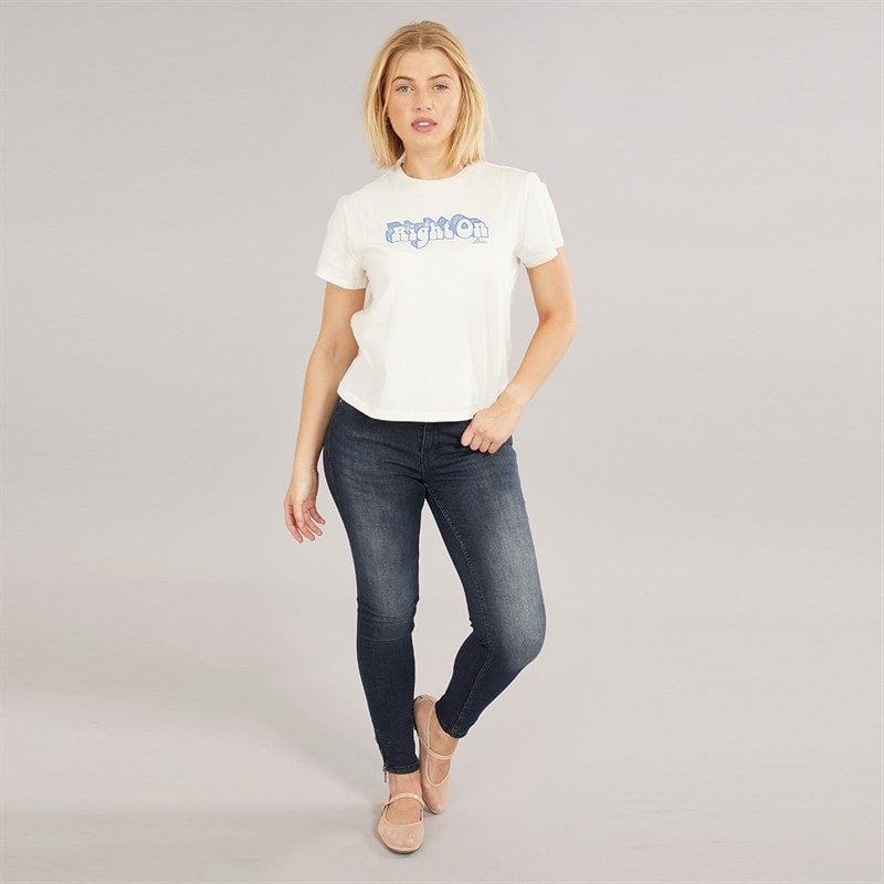 Only Dame Kendell Ankel Længde Slim Jeans Mørkeblå Denim - Billede 4
