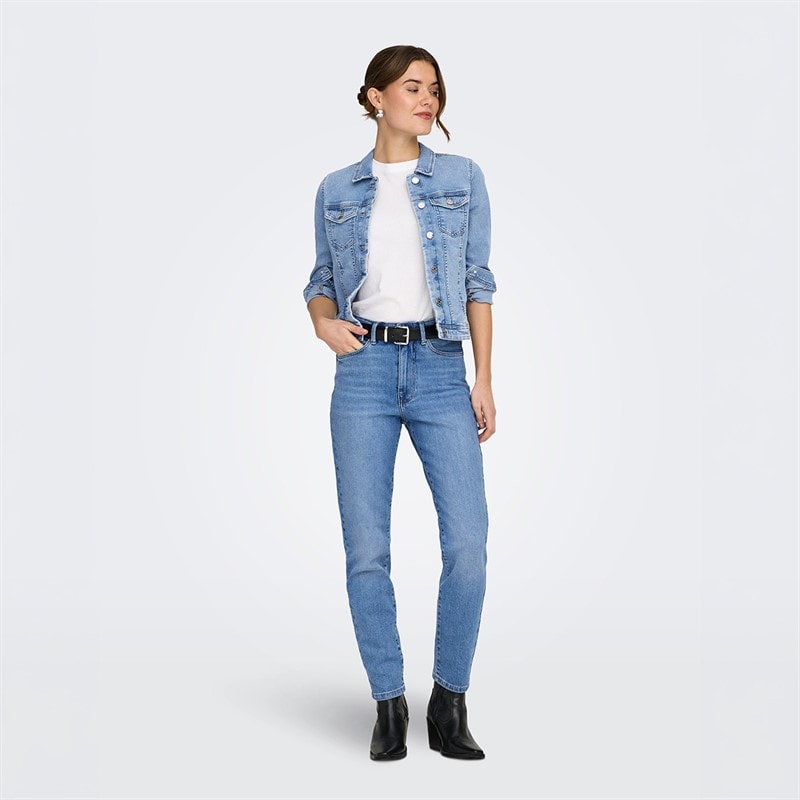 Only Dame denim jakke Light Blue Denim - Billede 4