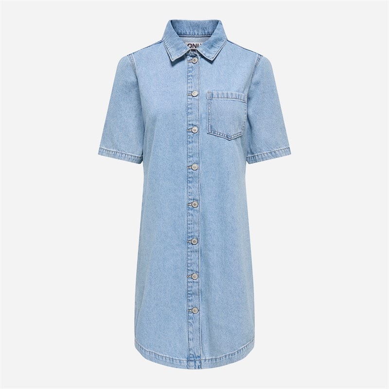 Only Dame Denim Kjole Light Blue Denim - Billede 1