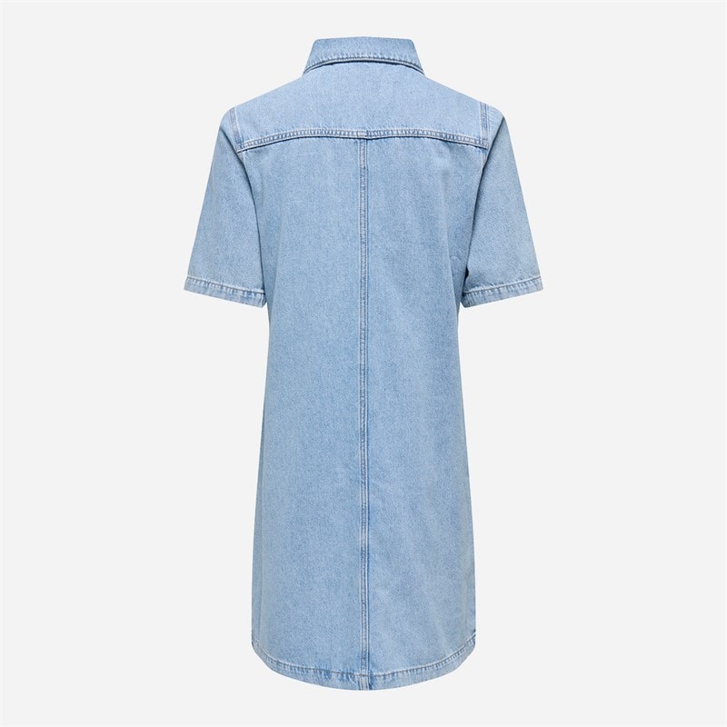 Only Dame Denim Kjole Light Blue Denim - Billede 2