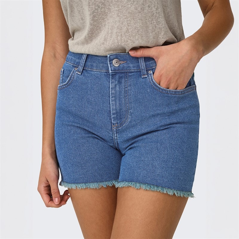 Only Dame Denim Shorts Medium Blå Denim - Billede 3