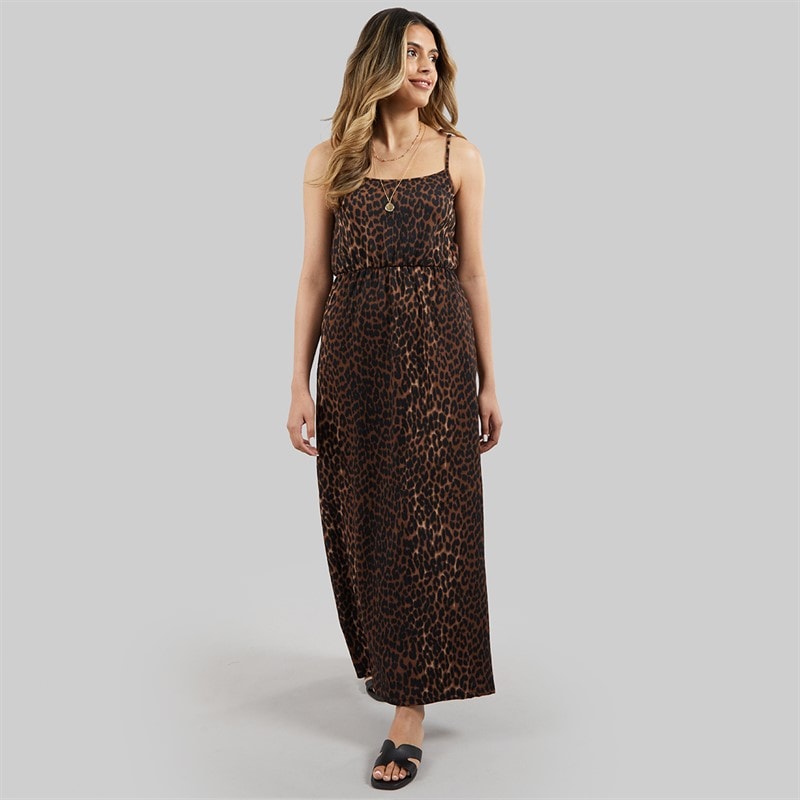 Only Dame Leopardprint Kjole Sort