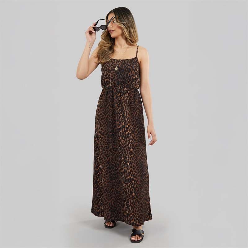 Only Dame Leopardprint Kjole Sort - Billede 3