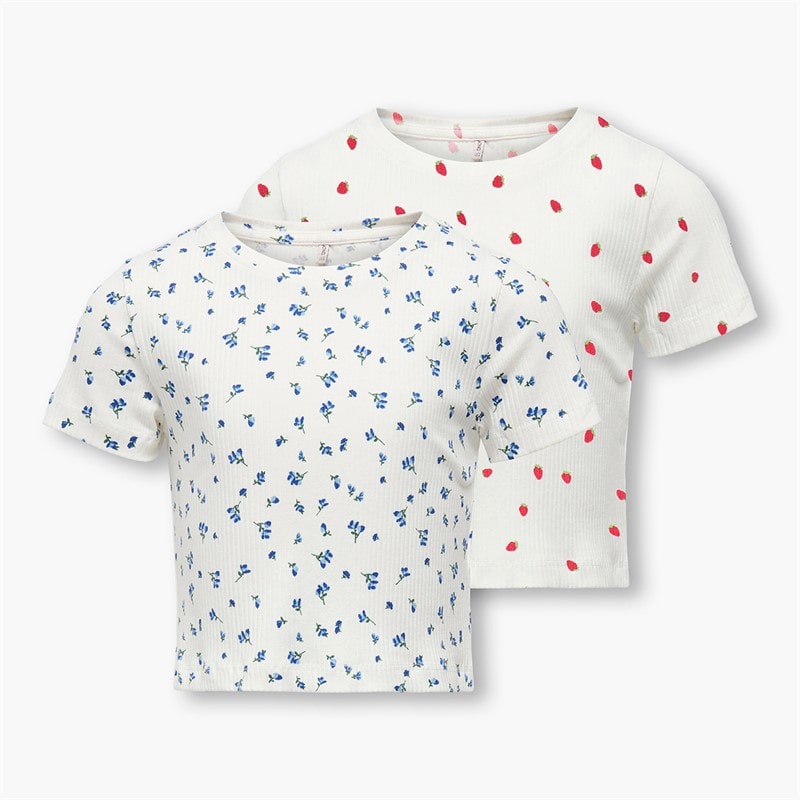 Only Piger Bella To Pak T Shirts Cloud Dancer