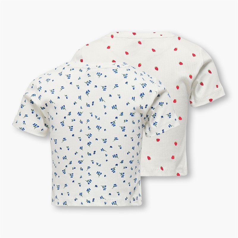 Only Piger Bella To Pak T Shirts Cloud Dancer - Billede 2