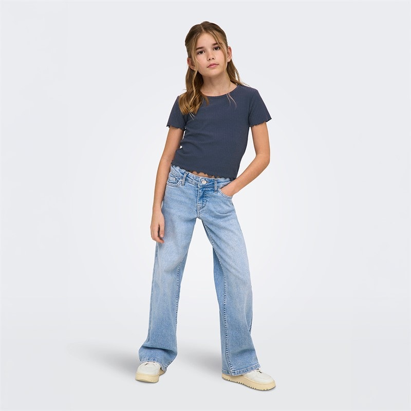 Only Piger Nella T Shirt Ombre Blue - Billede 4