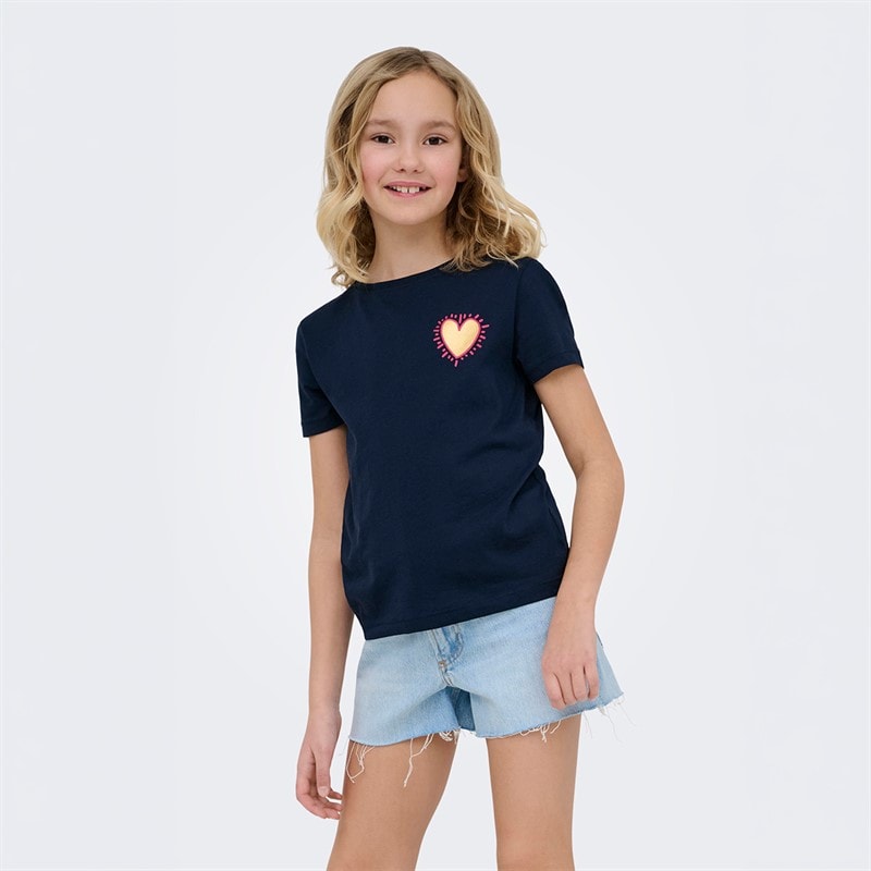 Only Piger Lany-nina T-shirt Navy Blazer - Billede 1