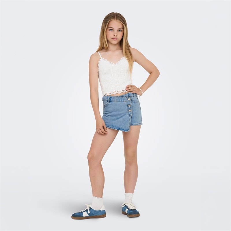 Only Piger Jenny denim skørt Light Blue Denim - Billede 2