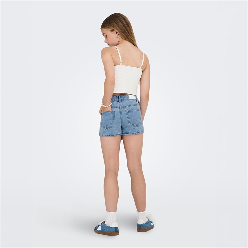 Only Piger Jenny denim skørt Light Blue Denim - Billede 3