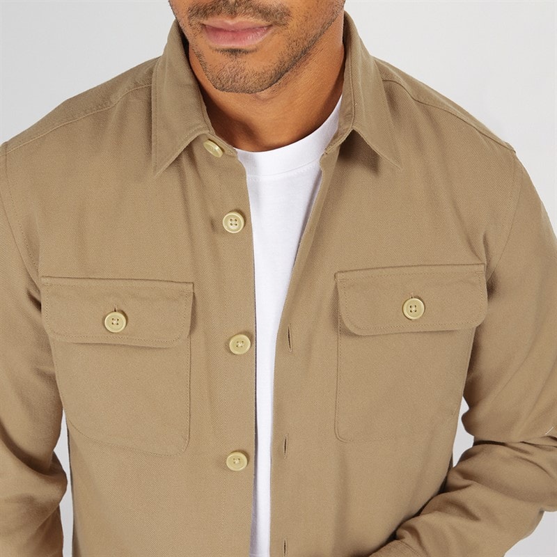 PRODUKT Herre Dean Ensfarvet Overshirt Stentøj - Billede 3