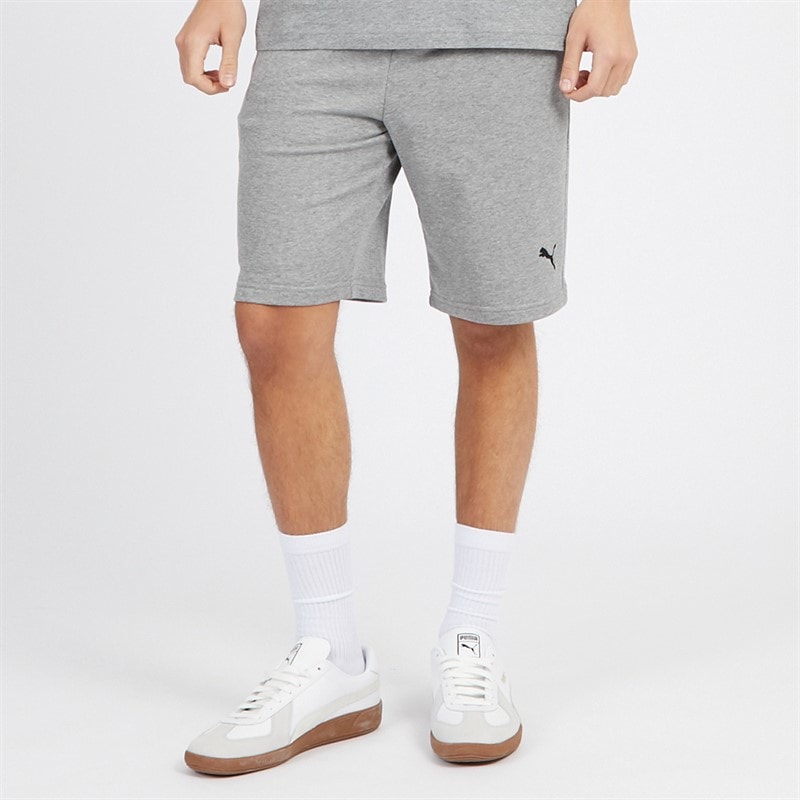 Puma Herre Essentials Lille Logo Fleece Shorts Mellem Grå Melering