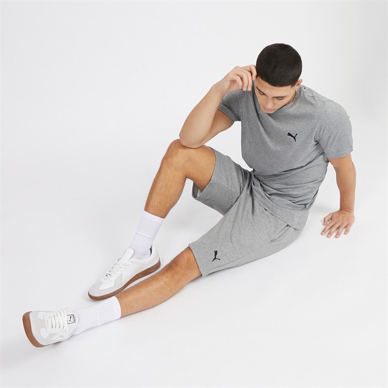 Puma Herre Essentials Lille Logo Fleece Shorts Mellem Grå Melering - Billede 3