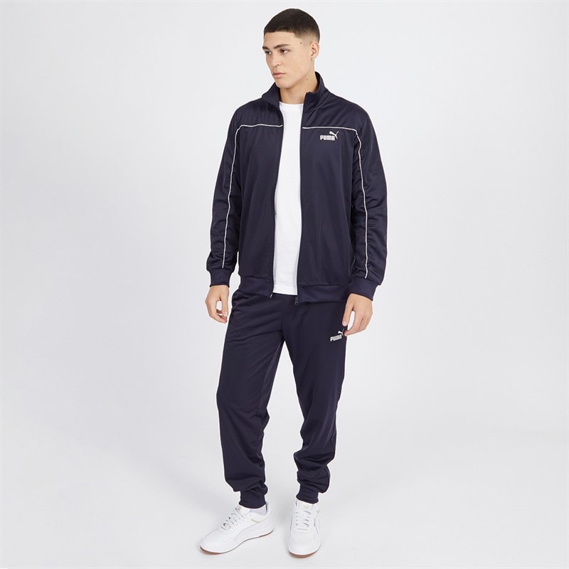 Puma Herre Piping Poly Tracksuit Ny Blå - Billede 3