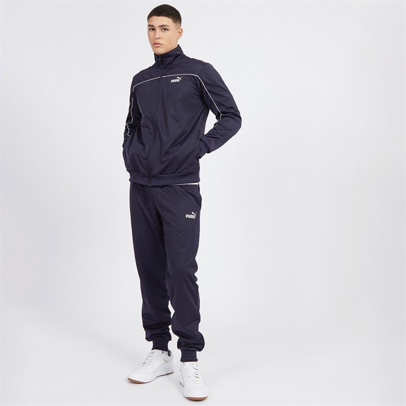 Puma Herre Piping Poly Tracksuit Ny Blå - Billede 4