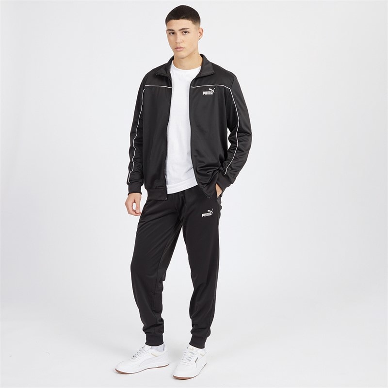 Puma Herre Piping Poly Træningsdragt Puma Sort - Billede 4