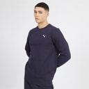 Puma Herre Essentials Lille Logo Rundhals Trøje Mørkeblå