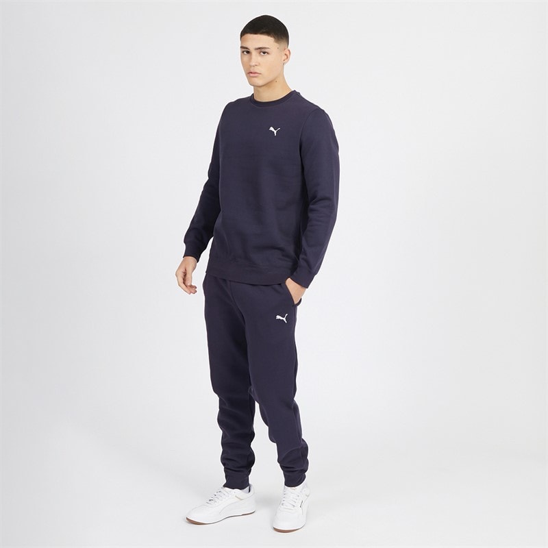 Puma Herre Essentials Lille Logo Rundhals Trøje Mørkeblå - Billede 3