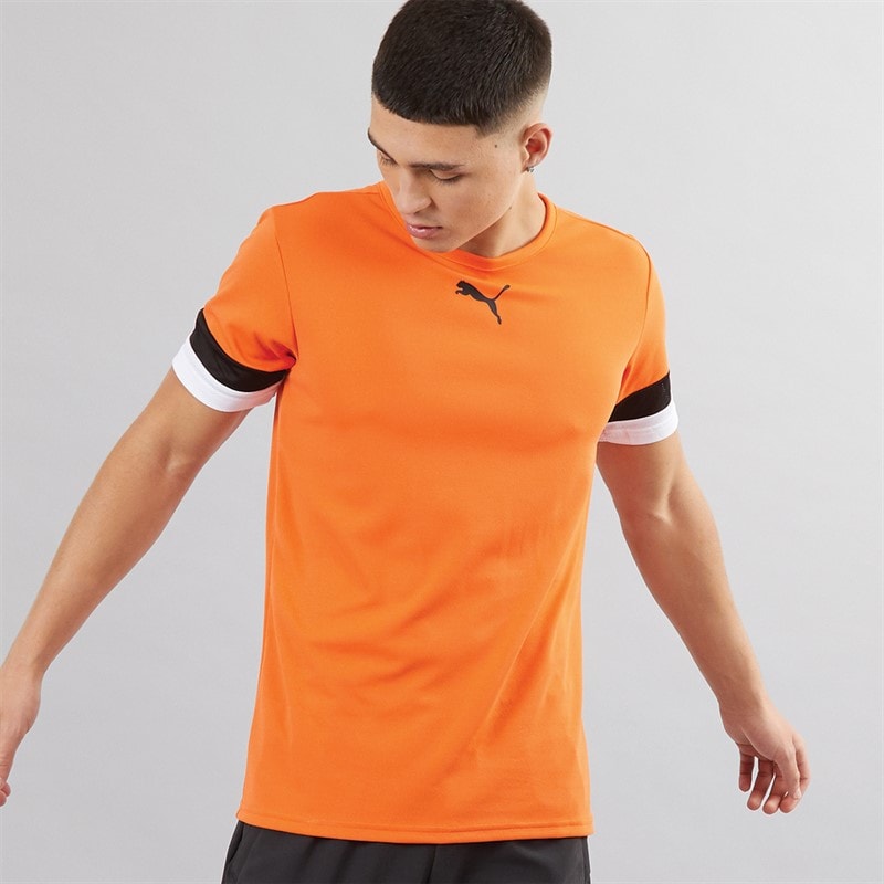 Puma Herre teamRISE Trænings T-shirt Golden Poppy/Puma Sort/Puma Hvid