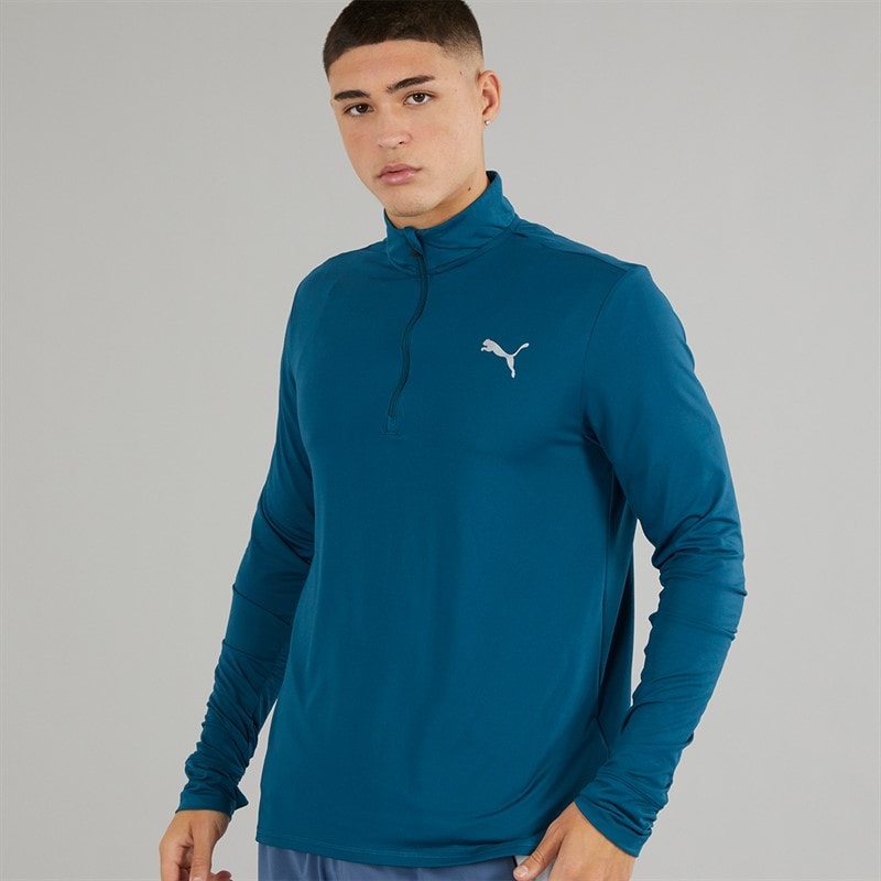 Puma Herre Run Favorit 1/4 Zip Løbe T-shirt Ocean Tropic