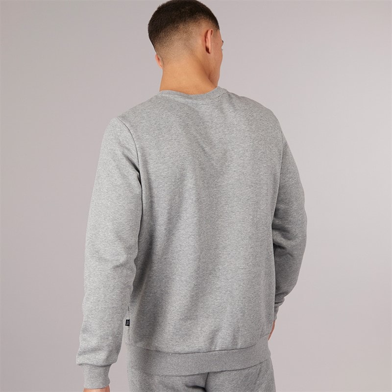 Puma Herre Essentials Stort Logo Crew Neck Sweatshirt Medium Gråmeleret - Billede 2