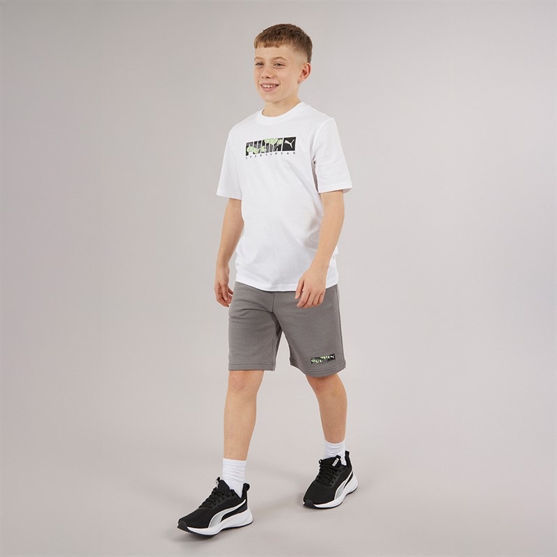Puma Drenge Grafisk Camo T-shirt Puma White - Billede 3