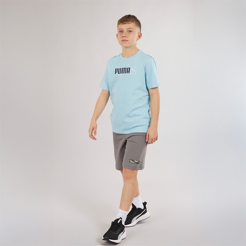 Puma Drenge Grafik T-shirt Aqua - Billede 3
