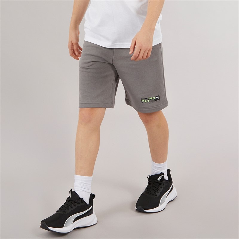 Puma Drenge Grafik Camo Shorts Cast Iron