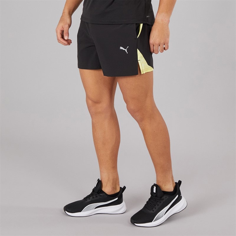 Puma Herre Puma Fit Ultrabreathe Stretch 5 Tommer Marmor Træningsshorts Sort/Gul