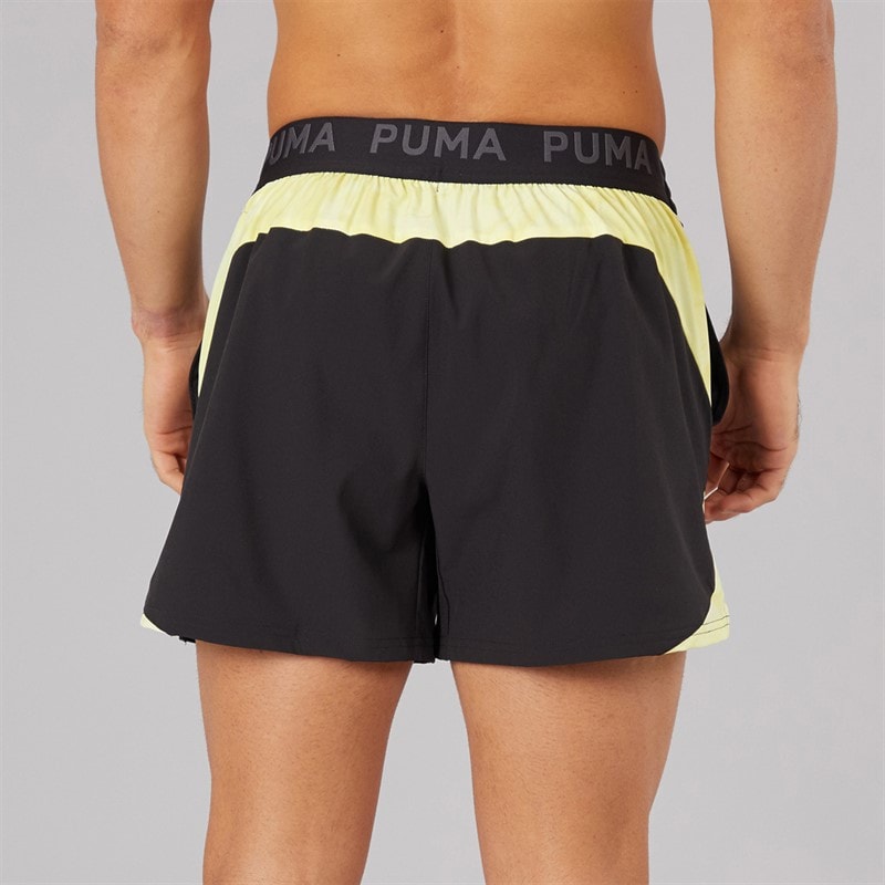 Puma Herre Puma Fit Ultrabreathe Stretch 5 Tommer Marmor Træningsshorts Sort/Gul - Billede 3
