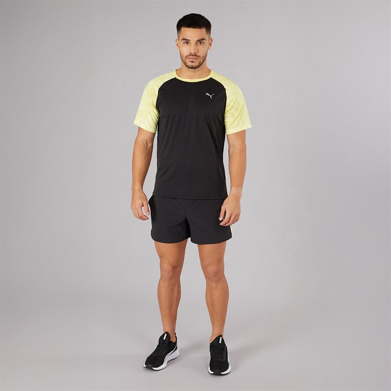 Puma Herre Puma Fit Ultrabreathe Stretch 5 Tommer Marmor Træningsshorts Sort/Gul - Billede 4