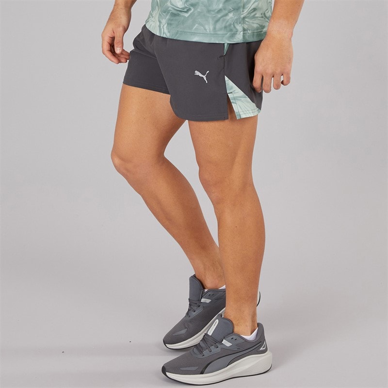 Puma Herre Puma Fit Ultrabreathe Stretch 5 Tommer Marmor Træningsshorts Grå/Blå