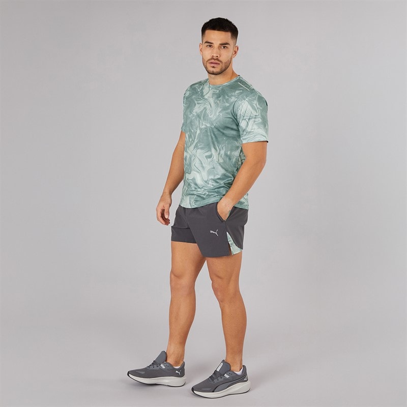 Puma Herre Puma Fit Ultrabreathe Stretch 5 Tommer Marmor Træningsshorts Grå/Blå - Billede 4