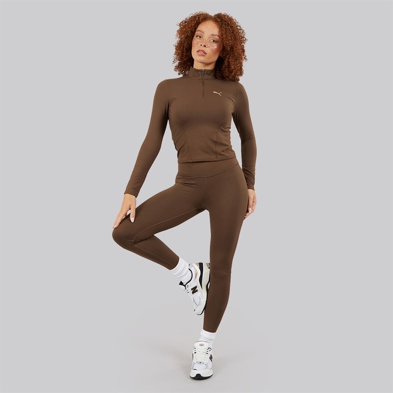 Puma Dame Træn Høj Talje Trænings Tights Leggings Espresso Brown - Billede 4