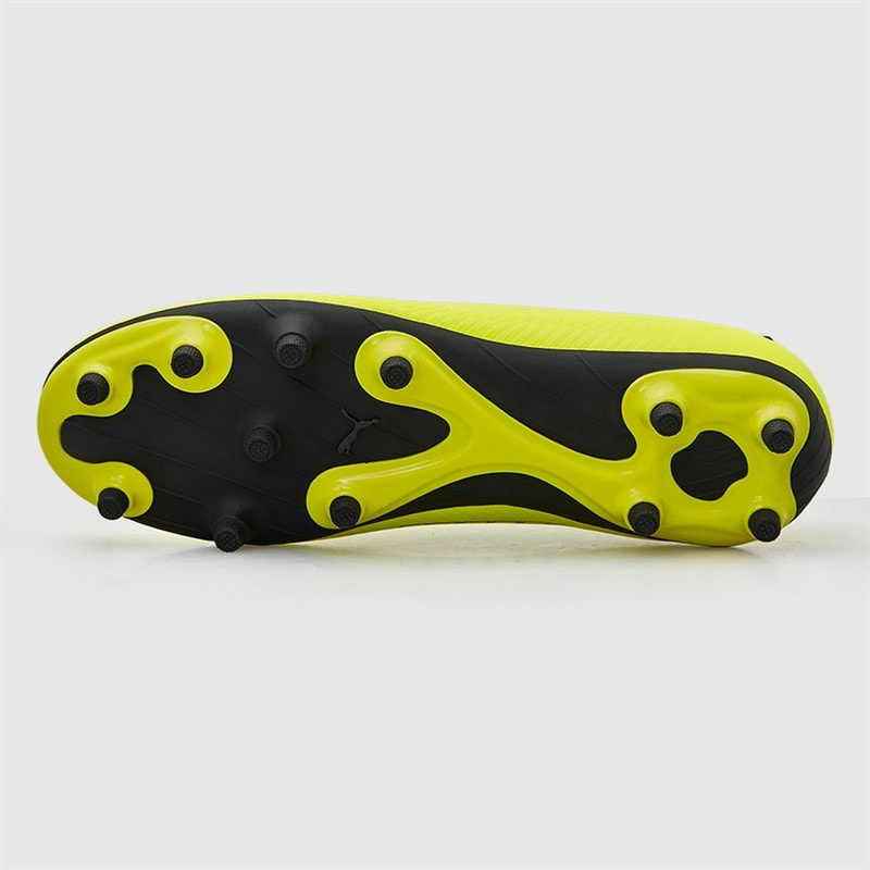 Puma Junior Drenge Finesse Snøreløse FG Fast Underlag Fodboldstøvler Yellow Alert - Billede 3