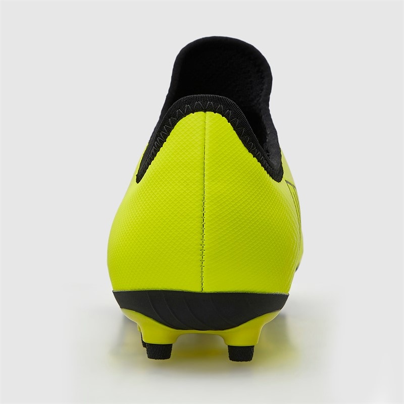 Puma Junior Drenge Finesse Snøreløse FG Fast Underlag Fodboldstøvler Yellow Alert - Billede 4
