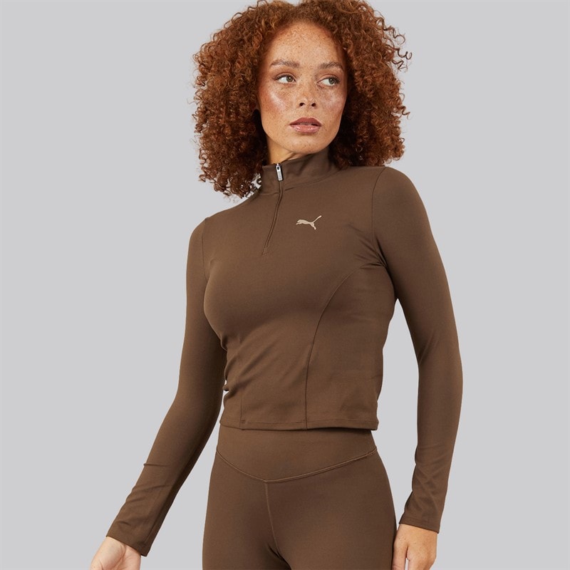 Puma Dame Trænings 1/2 Zip Top Espresso Brown