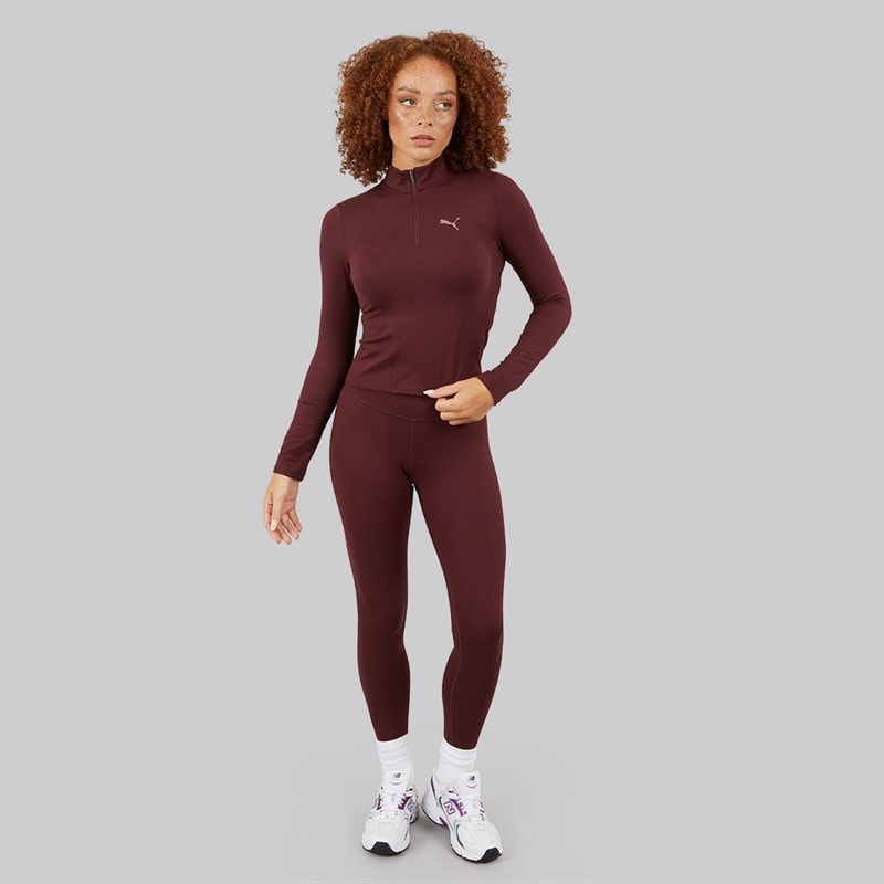 Puma Dame Træn Høj Talje Trænings Tights Leggings Aubergine - Billede 4