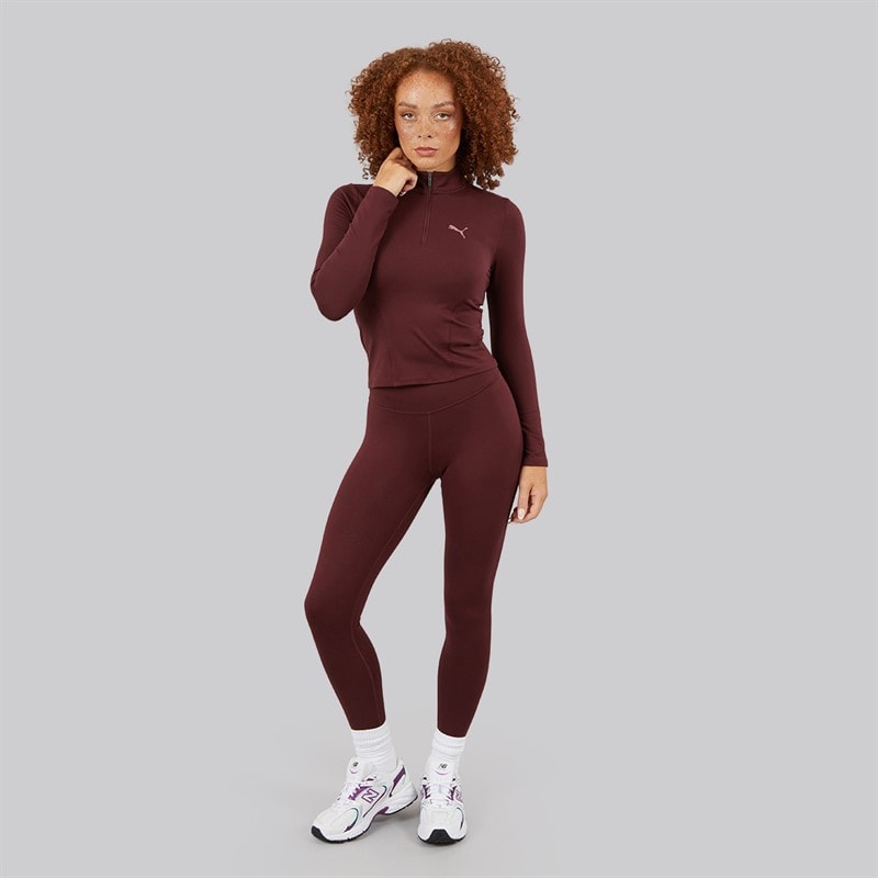 Puma Dame Træning 1/2 Lynlås Træningsbluse Aubergine - Billede 3