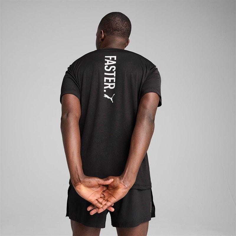 Puma Herre Grafik Løb Hurtigere Løbe Top Puma Black - Billede 3