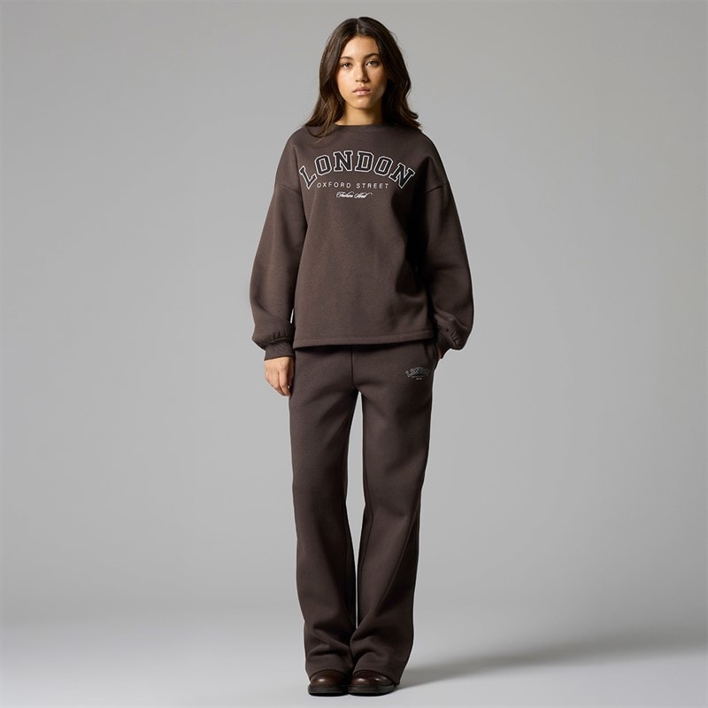 LMTD Piger Faris Wide Leg Joggers Chocolate Brown - Billede 4