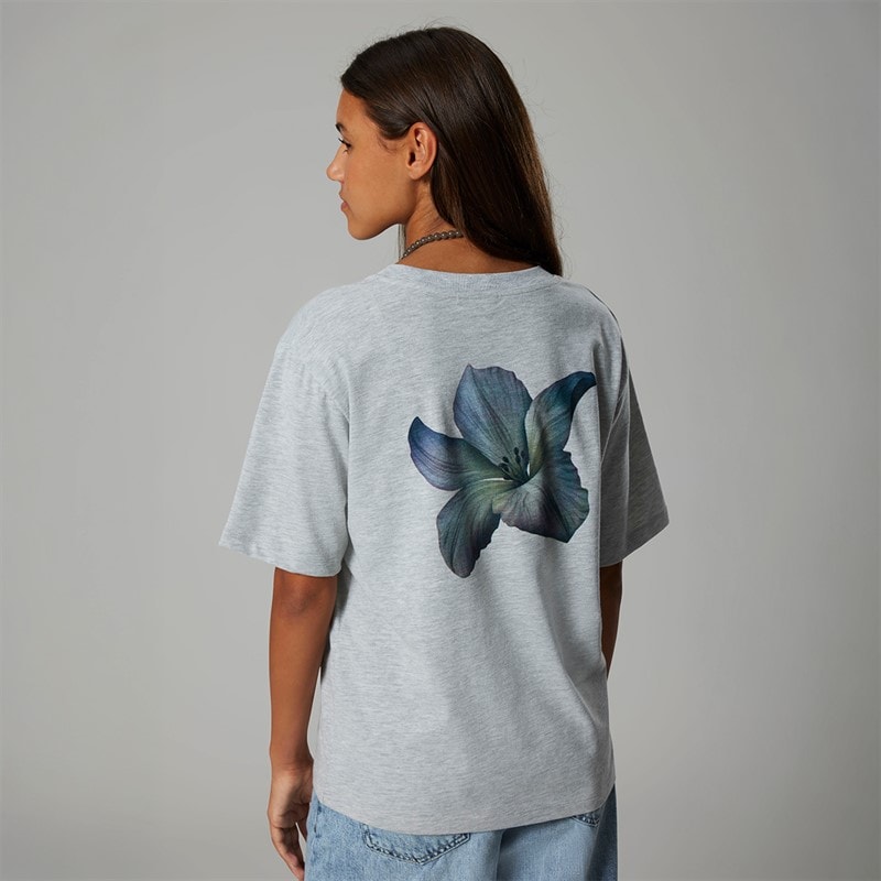 LMTD Piger Hibi Kortærmet T Shirt Light Grey Melange - Billede 4