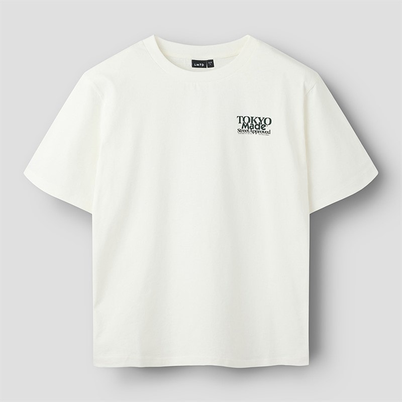 LMTD Drenge Rolls T Shirt Hvid Alyssum/Fyrreskov - Billede 2