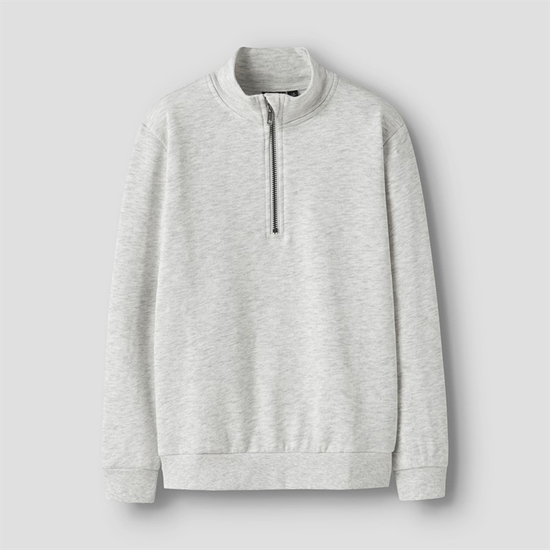 LMTD Drenge Nizu Half Zip Sweatshirt Lys grå melange