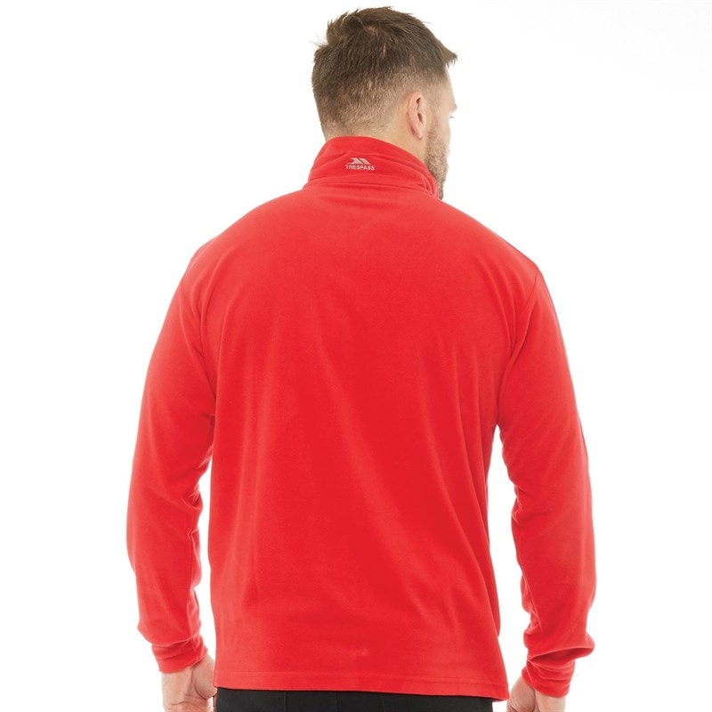 Trespass Herre Masonville 1/2 Lynlås Micro Fleece Rød - Billede 2