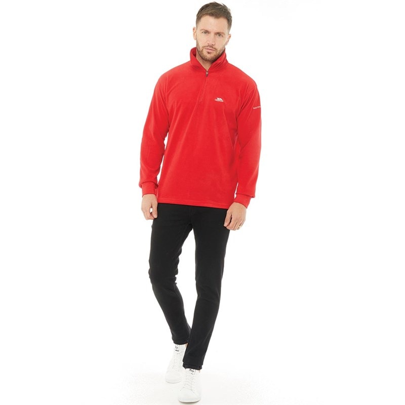 Trespass Herre Masonville 1/2 Lynlås Micro Fleece Rød - Billede 3